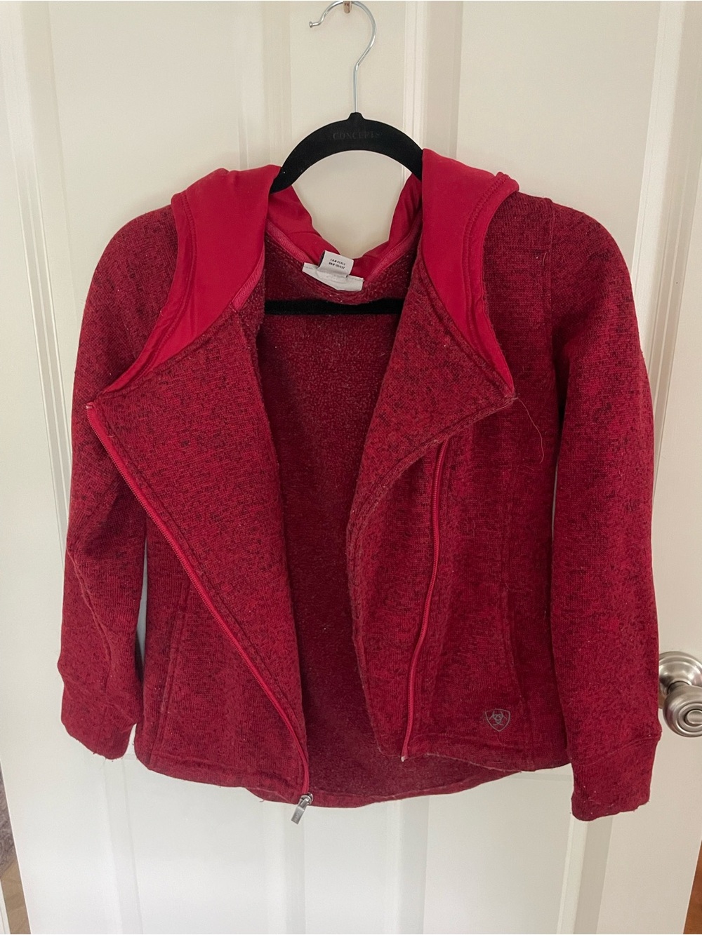 Ariat Red Hooded Wool-Blend Jacket